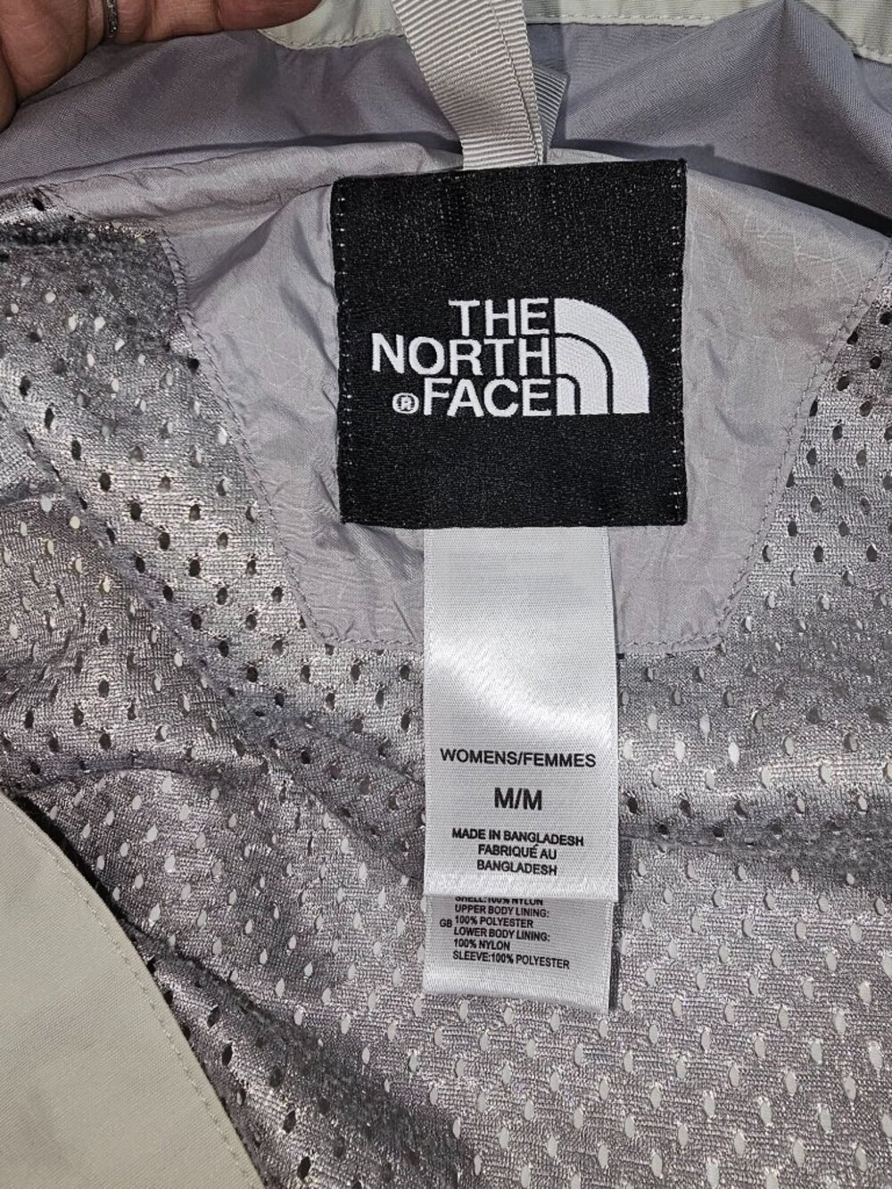 The North Face Womens Beige Blue Color Block Hyvent Windbreaker Jacket Sz M 2627 - Picture 8 of 13